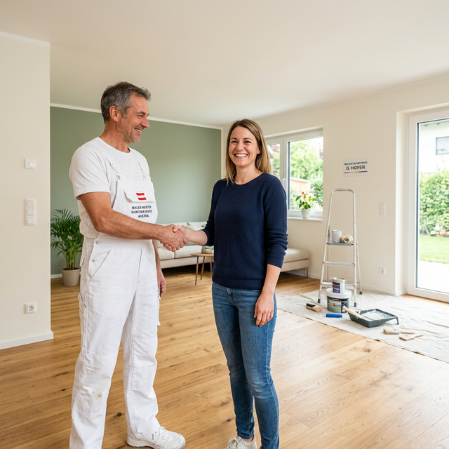 Malermeister berät Kunden