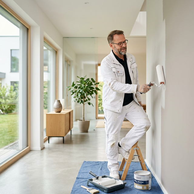 Malermeister bei der Arbeit